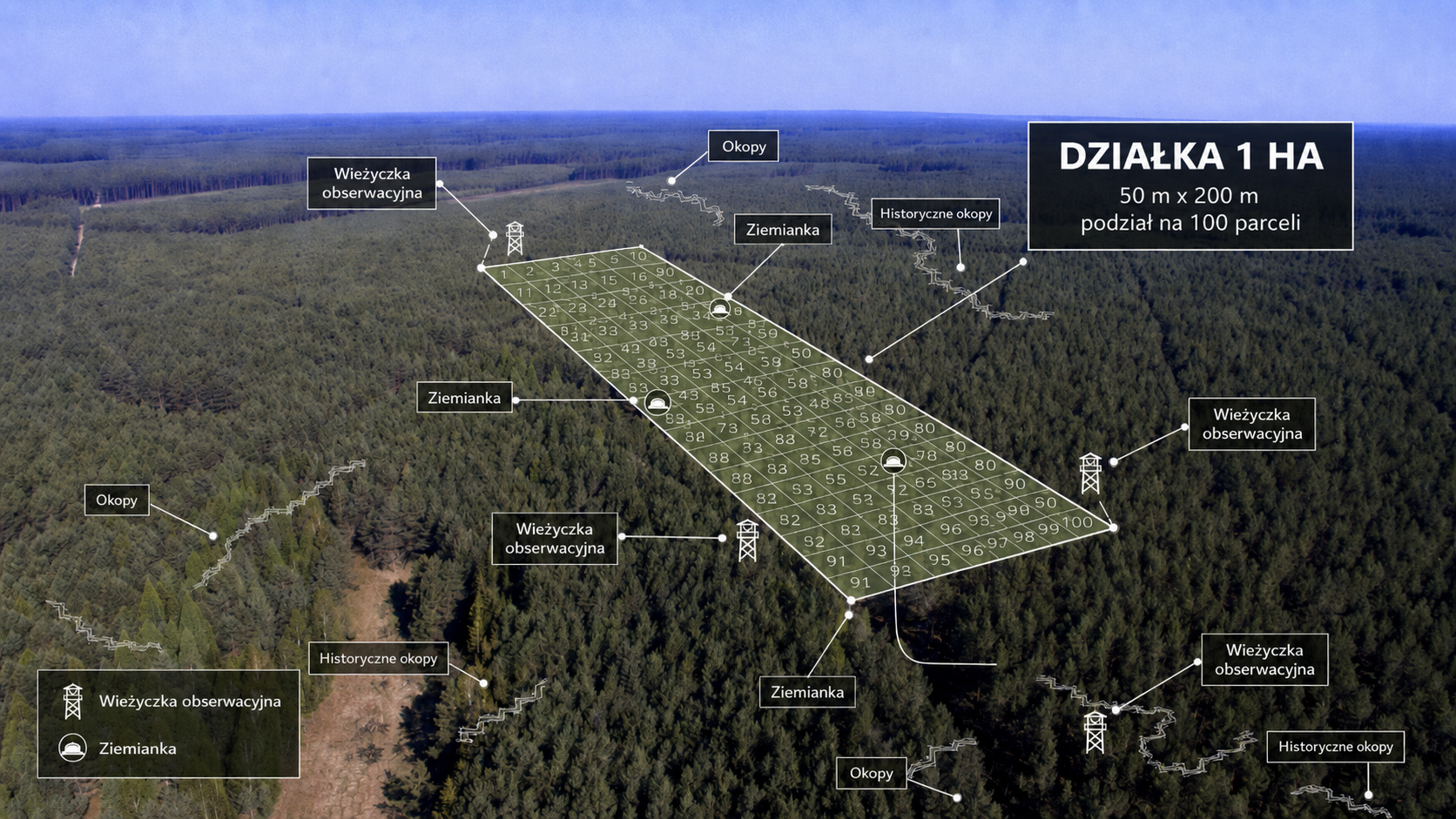 Podział na 100 parceli z infrastrukturą